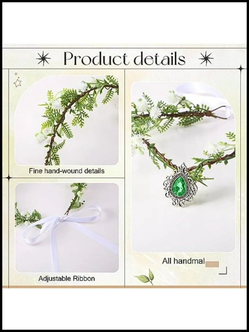 Fairy Costume Accessory Set, Elf Ear Cuffs, Rhinestone Crown, Halloween Cosplay